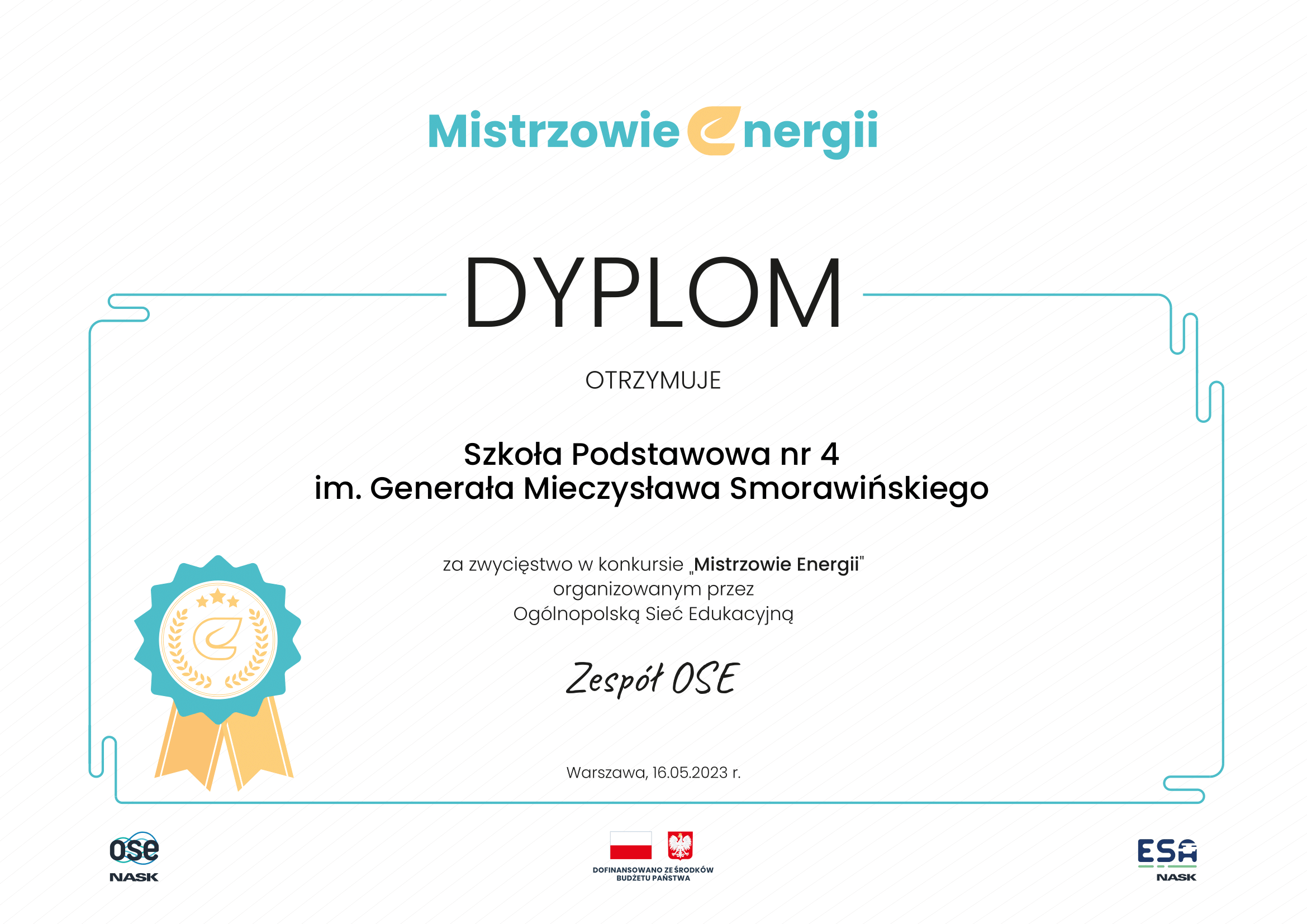 „Czwórka” z nagrodą „Mistrzowie Energii”