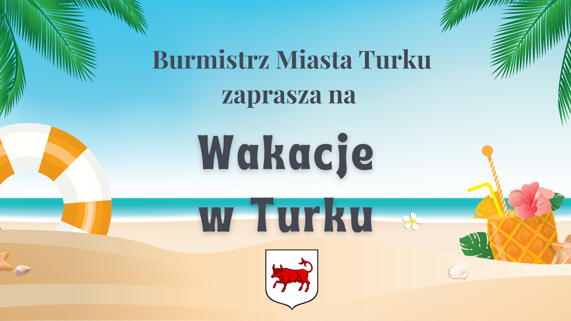 grafika plaża wakacje