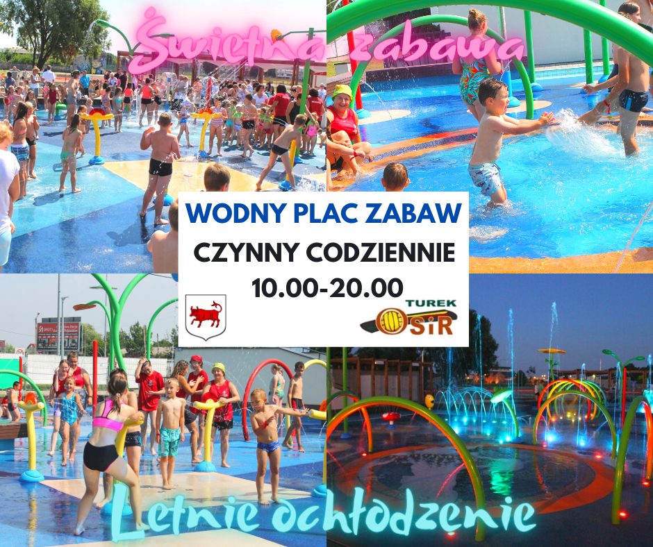 dzieci bawią się wodą na wodnym placu zabaw