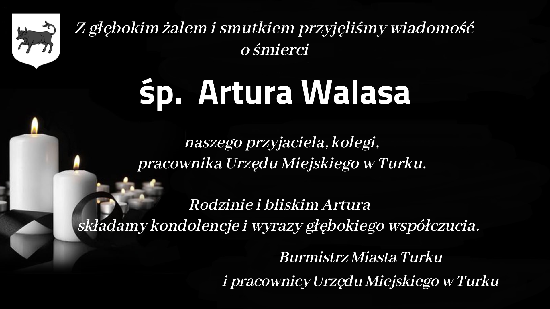Kondolencje dla rodziny śp. Artura Walasa