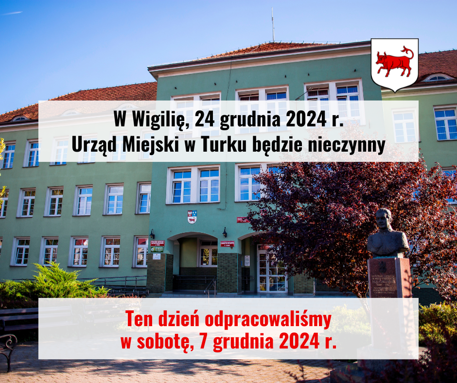 W Wigilię Urząd Miejski nieczynny