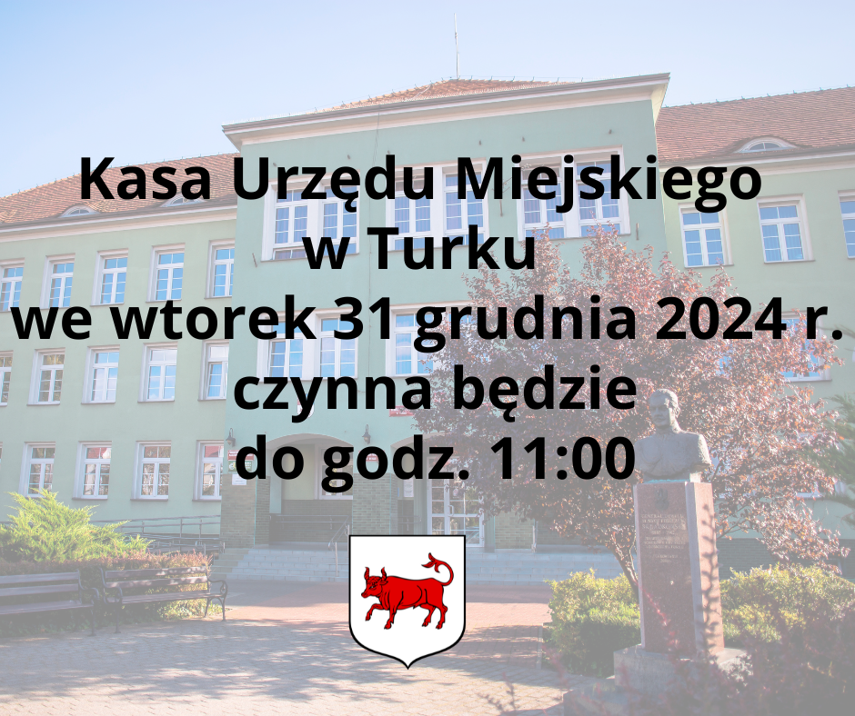 W Sylwestra Kasa Urzędu Miejskiego czynna do godz. 11:00