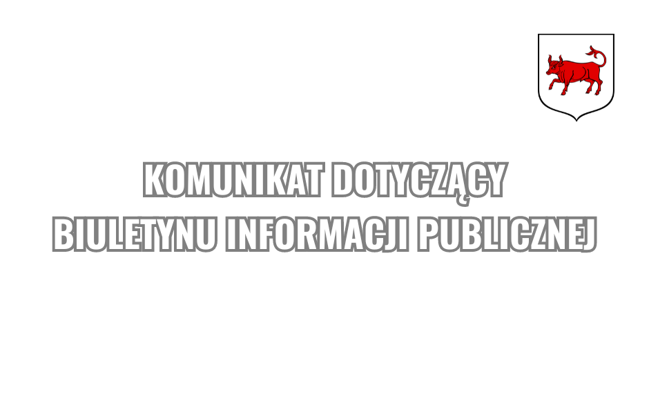 Komunikat dotyczący Biuletynu Informacji Publicznej        
