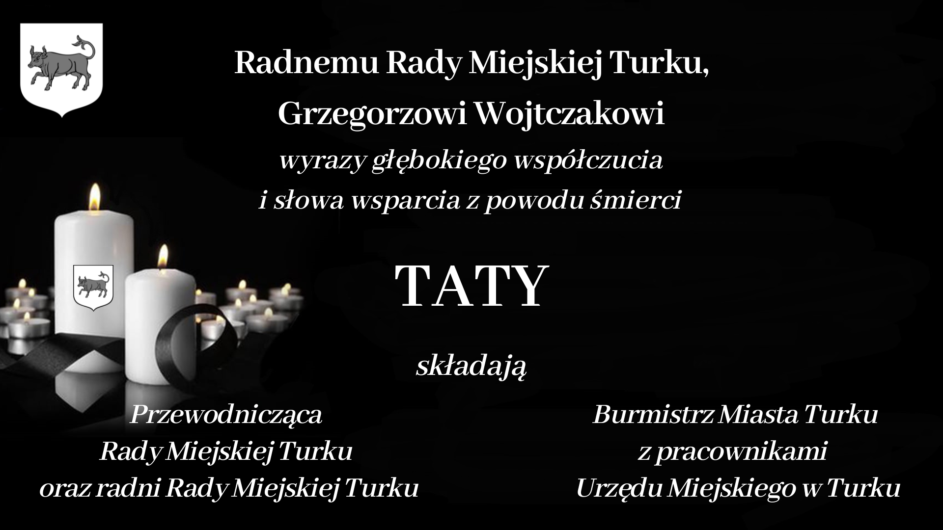 Kondolencje dla radnego Grzegorza Wojtczaka